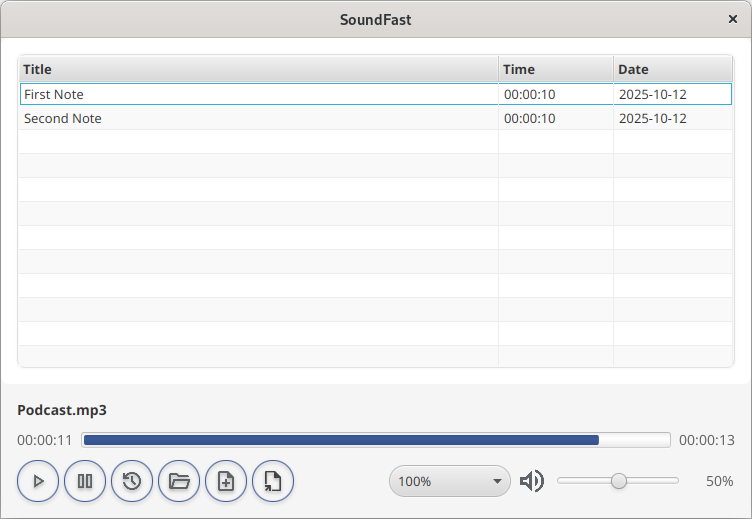 Person using SoundFast app to take podcast notes